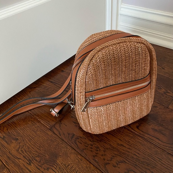 mini woven backpack